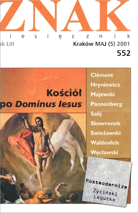 Miesięcznik „Znak”: Kościół po "Dominus lesus". Numer 552 (maj 2001)
